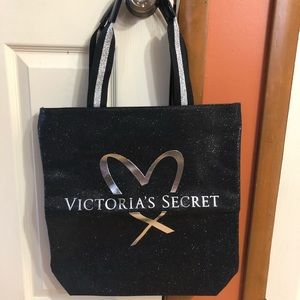 Victorias Secret Black Silver Glittery Tote 2017